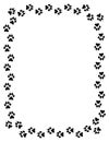 Wolf Paw Print Border Royalty Free Stock Photo