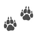 Wolf paw prints graphic icon