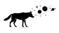 Wolf and Planetary Orbit, Cosmic Connection and Instinct, vector design Generative AI Royalty Free Stock Photo