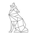 Wolf in Polygon style. low poly design in triangles