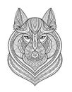 Wolf portrait, aztec zenart style for your design