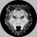 Wolf portrait. Low poly design. Vector polygonal illustration. Royalty Free Stock Photo