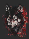 Wolf Portrait with Red Dots Royalty Free Stock Photo