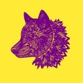 Wolf portrait. Vector abstract polygonal geometric illustration. Royalty Free Stock Photo