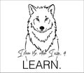 Wolf print for t-shirt. Quote I never lose, win or learn