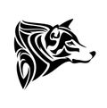 Wolf profile head black and white vector design Royalty Free Stock Photo