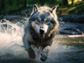 Wolf running Royalty Free Stock Photo