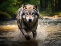 Wolf running Royalty Free Stock Photo