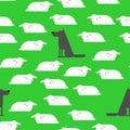 Wolf and sheep pattern seamless. vector background Royalty Free Stock Photo