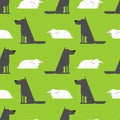 Wolf and sheep pattern seamless. vector background Royalty Free Stock Photo