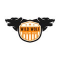 Wolf shield logo design template Royalty Free Stock Photo