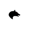 Wolf silhouette isolated on white background, Wolf head graphic emblem