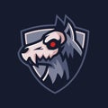 Wolf skull head team logo design