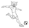 Wolf Soccer Football Player Animal Sports Mascot Royalty Free Stock Photo