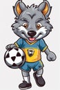 Wolf Soccer Star. AI Generated