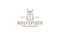 Wolf spider cartoon line logo symbol icon vector graphic design