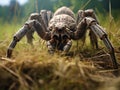 Wolf spider in grass