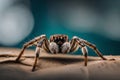 Wolf spider isolated on white background. Macro photo Ai generated Royalty Free Stock Photo