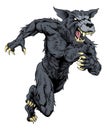 Wolf sports mascot or werewolf running Royalty Free Stock Photo