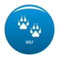 Wolf step icon blue vector