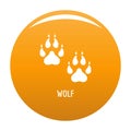 Wolf step icon vector orange