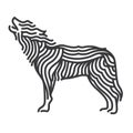 Wolf symbol art style. Line vector illustrate.