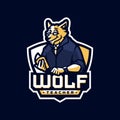 WOLF TEACHER MASCOT LOGO DESIGN