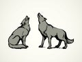 Wolf. Vector drawing Royalty Free Stock Photo