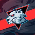 Wolf vector mascot logo design with modern illustration concept style for badge, emblem and tshirt printing. angry wolf Royalty Free Stock Photo