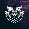 Wolf vector mascot logo design with modern illustration concept style for badge, emblem and tshirt printing. angry wolf Royalty Free Stock Photo