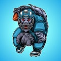 Wolf Mascot American Football Illustration Royalty Free Stock Photo