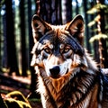 Wolf wild animal living in nature, part of ecosystem