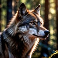 Wolf wild animal living in nature, part of ecosystem