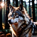 Wolf wild animal living in nature, part of ecosystem