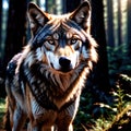 Wolf wild animal living in nature, part of ecosystem