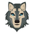 Wolf wildlife animal head cartoon isolated