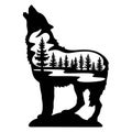 Wolf Wildlife Stencils - Forest Landscape, Wildlife clipart, Cut file, iron on, vector, vinyl shirt design.