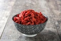 Wolfberries or Goji berries in bowl Royalty Free Stock Photo
