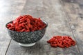Wolfberries or Goji berries in bowl Royalty Free Stock Photo
