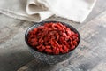 Wolfberries or Goji berries in bowl Royalty Free Stock Photo