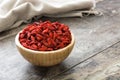 Wolfberries or Goji berries in bowl Royalty Free Stock Photo
