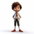 Vivid 3d Cartoon Boy Render With Medical Theme And Detailed Figures