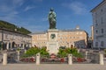 Wolfgang Amadeus Mozart monument statue at the Mozartplatz square in Salzburg, Austria. Royalty Free Stock Photo