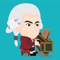 Wolfgang Amadeus Mozart playing Piano Royalty Free Stock Photo