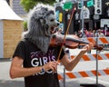 Wolfman street musician Royalty Free Stock Photo