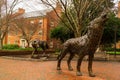 The Wolfpack Statues at North Carolina State University in Raleigh, North Carolina.