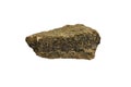 Raw Wolframite ore stone isolated on white background. Metallic minerals. Royalty Free Stock Photo