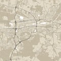 Wolfsburg map, Germany. City map, vector streetmap