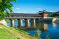 Woljeong Korean traditional bridge on river in Gyeongju, Korea Royalty Free Stock Photo