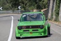 Wolkswagen golf GTI MK1 engaged in time trial race in Orvieto , Italy